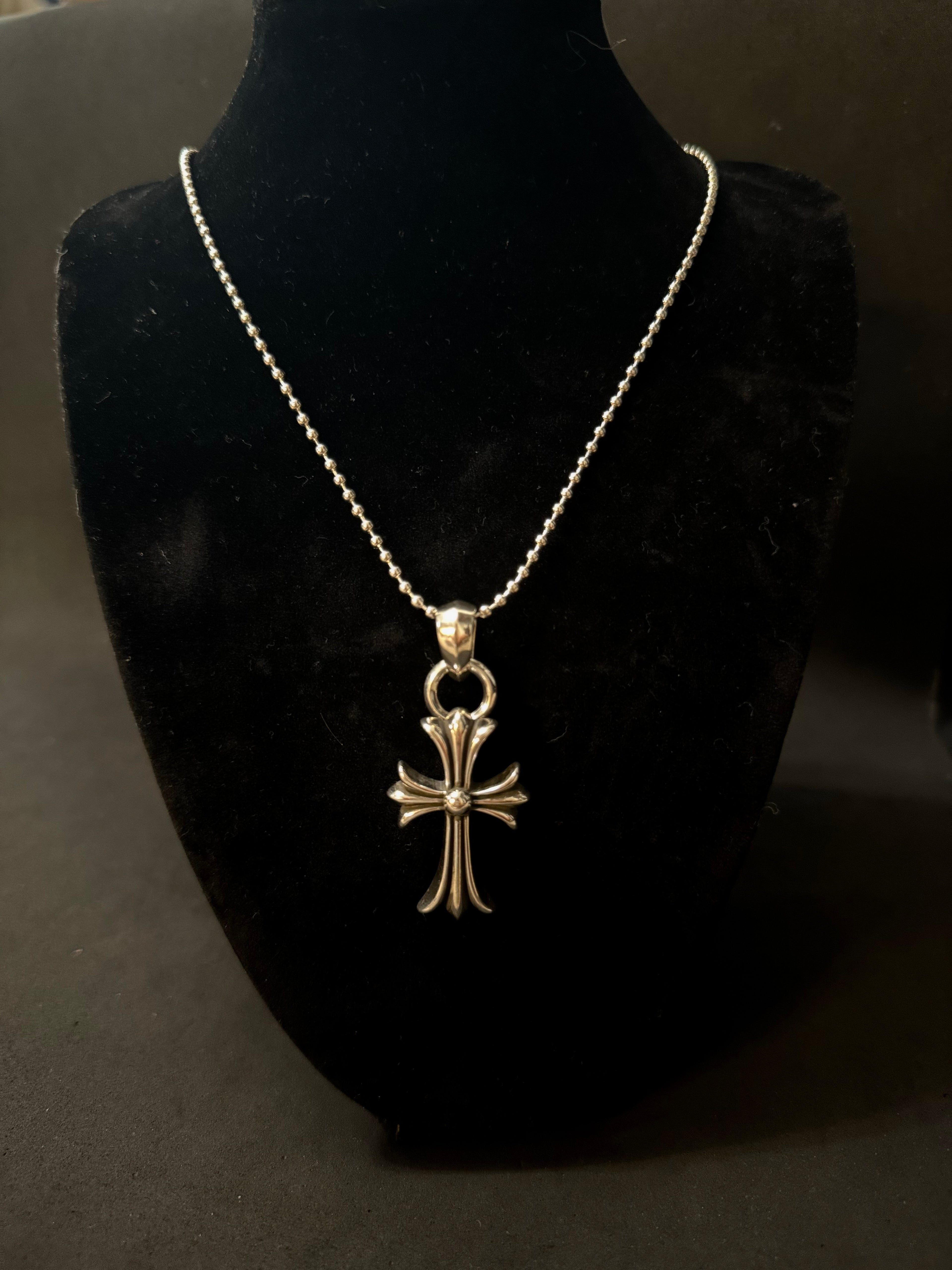 CH Ball Chain Cross Necklace