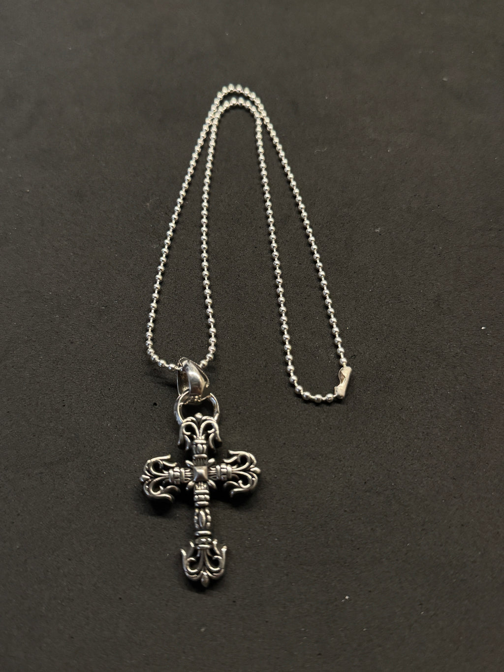 CH Ball Chain Gothic Cross Necklace