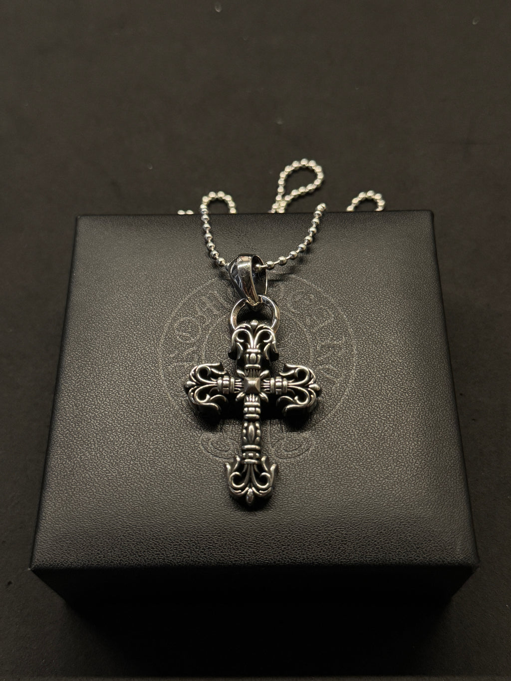 CH Ball Chain Gothic Cross Necklace