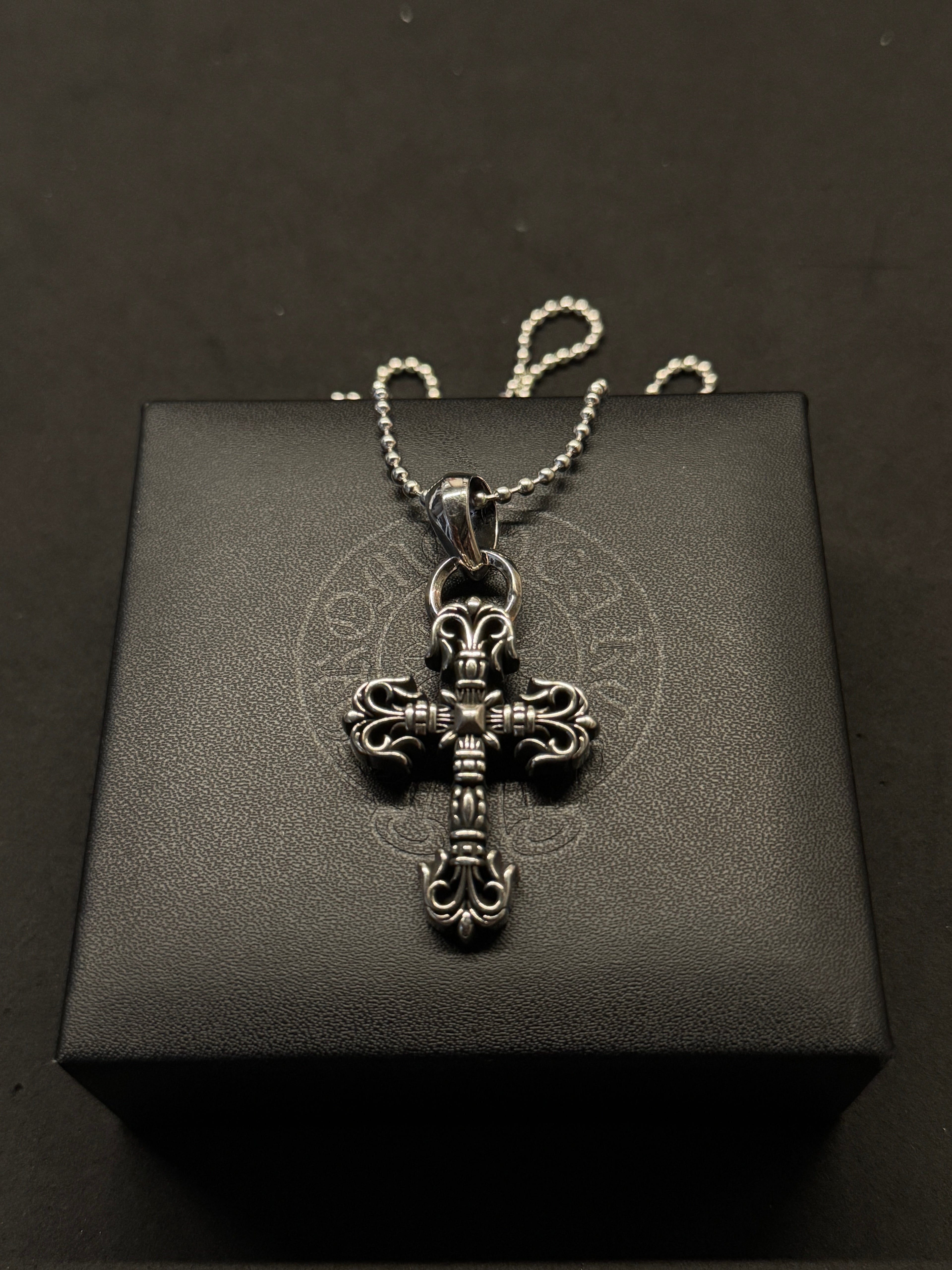 CH Ball Chain Gothic Cross Necklace