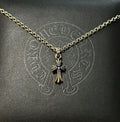 CH .925 Mini Blue Sapphire Cross Chain