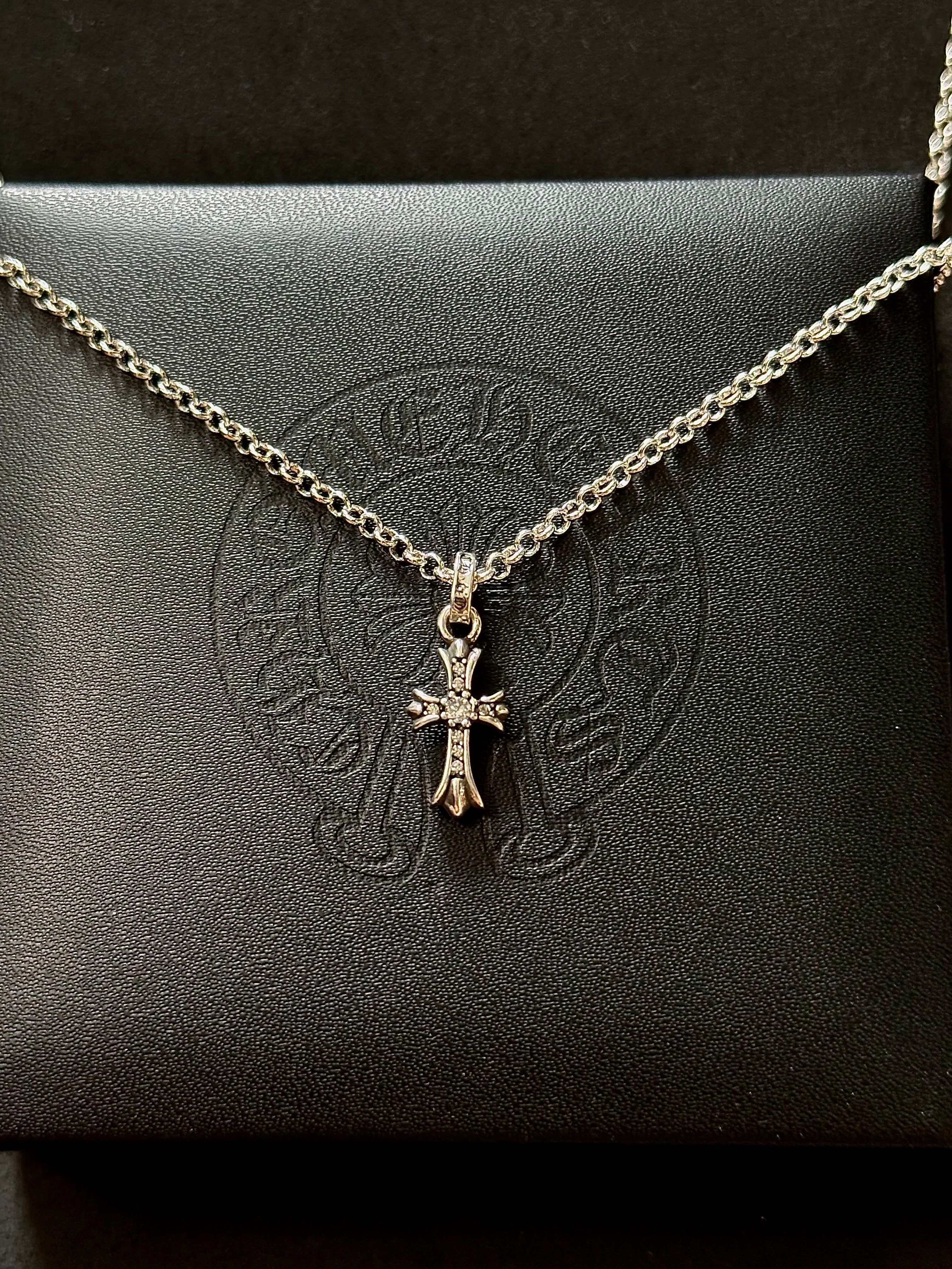 CH .925 Mini Diamond Cross Chain