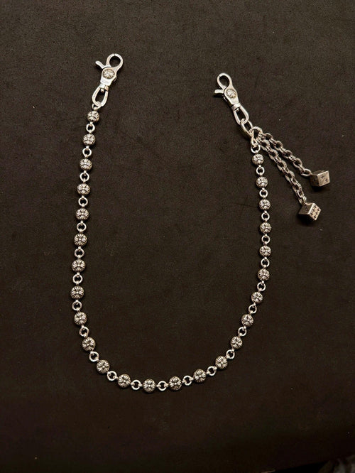 Ch style y2k pants dice wallet chain keychain biker motorcycle bag/purse clip chrome silver minimalist unisex for men and women c3