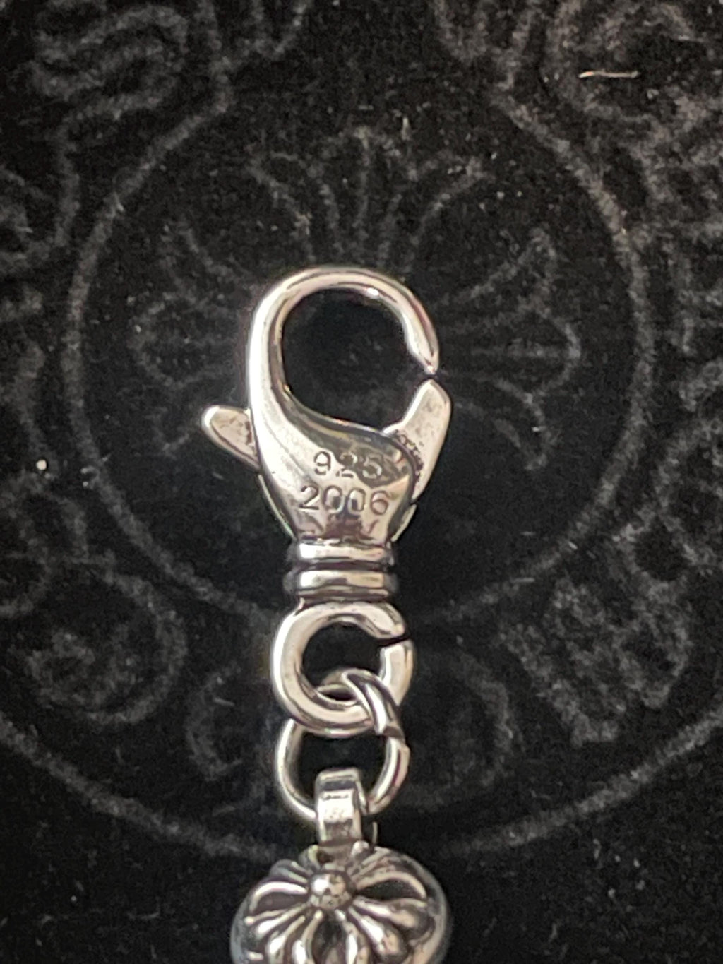 Ch gothic style y2k chrome silver punk crossball stud chrome bracelet grunge b4