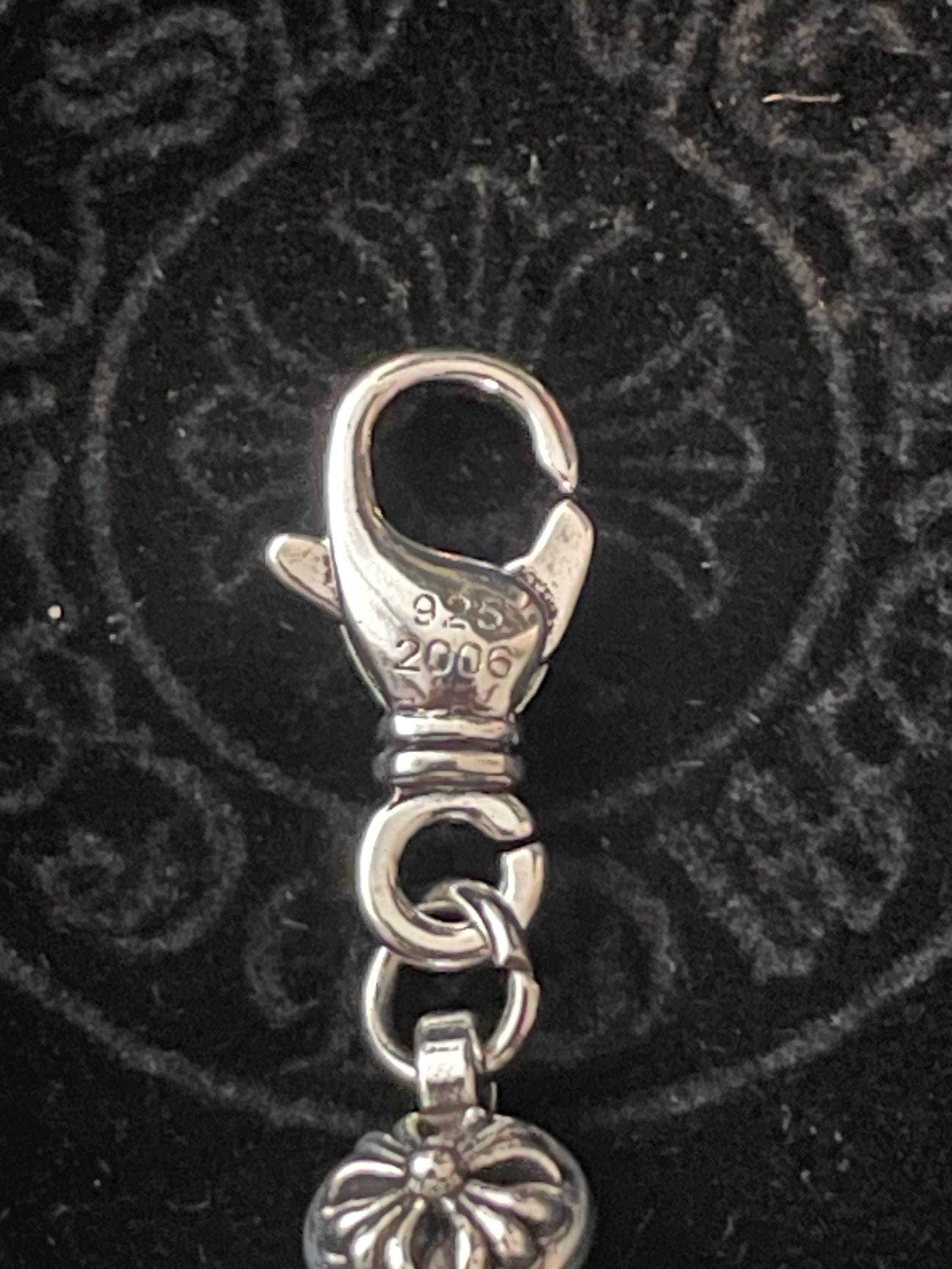 Ch gothic style y2k chrome silver punk crossball stud chrome bracelet grunge b4