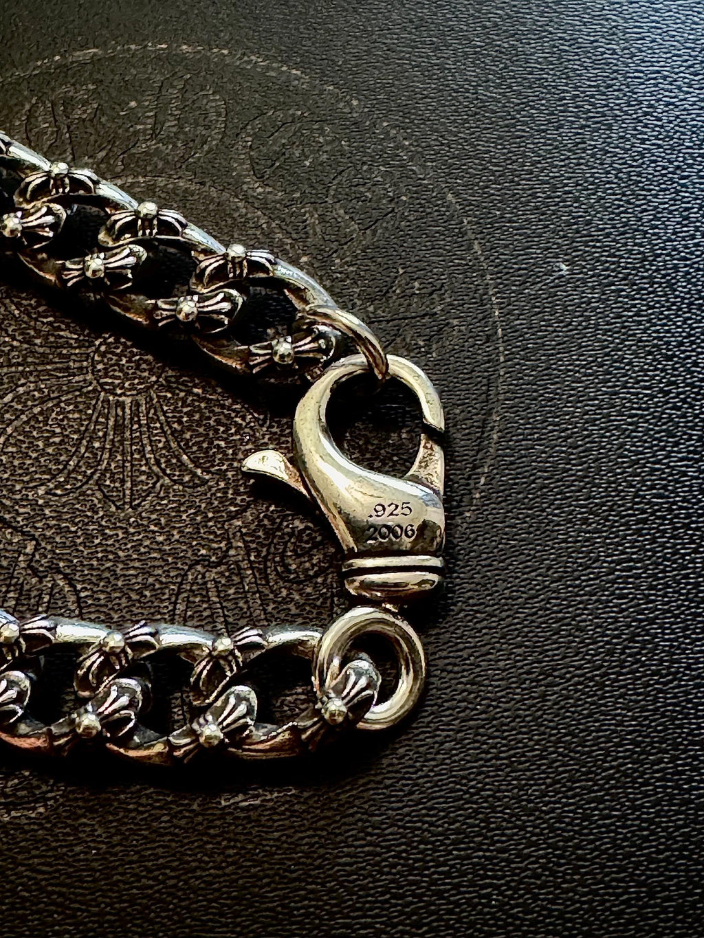 Ch gothic style y2k cuban link cross necklace chrome .925 silver chain pendant 20in for men and women unisex a7