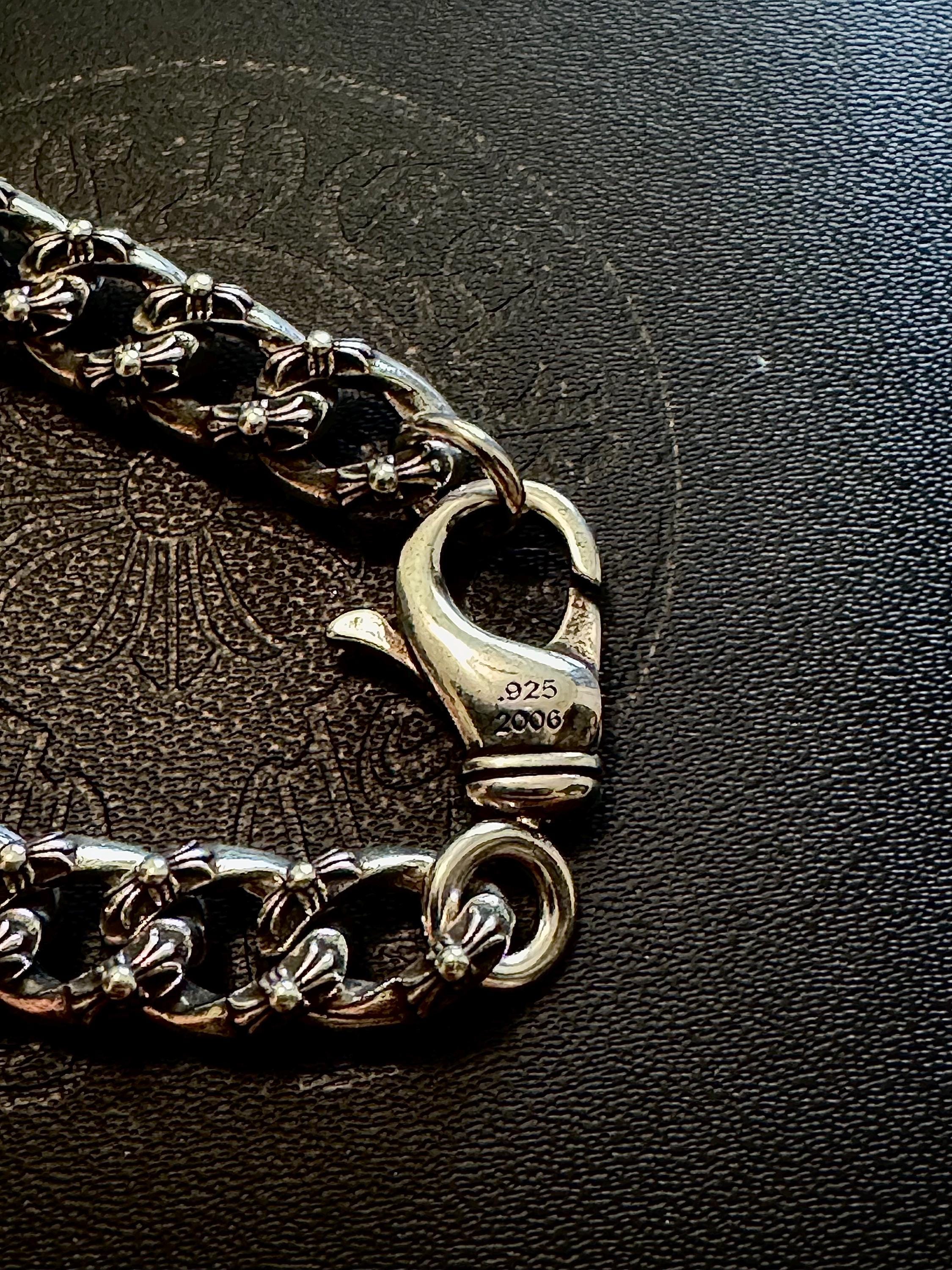 Ch gothic style y2k cuban link cross necklace chrome .925 silver chain pendant 20in for men and women unisex a7