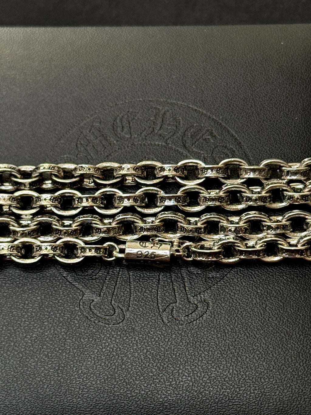 Ch gothic style y2k cross pendant engraved necklace chrome .925 silver chain pendant 24in for men and women unisex a25