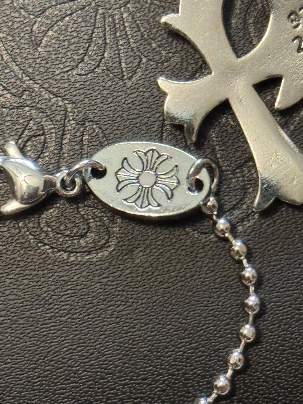 Ch gothic style y2k punk triple cross necklace chrome silver chain pendant 24in for men and women unisex a12