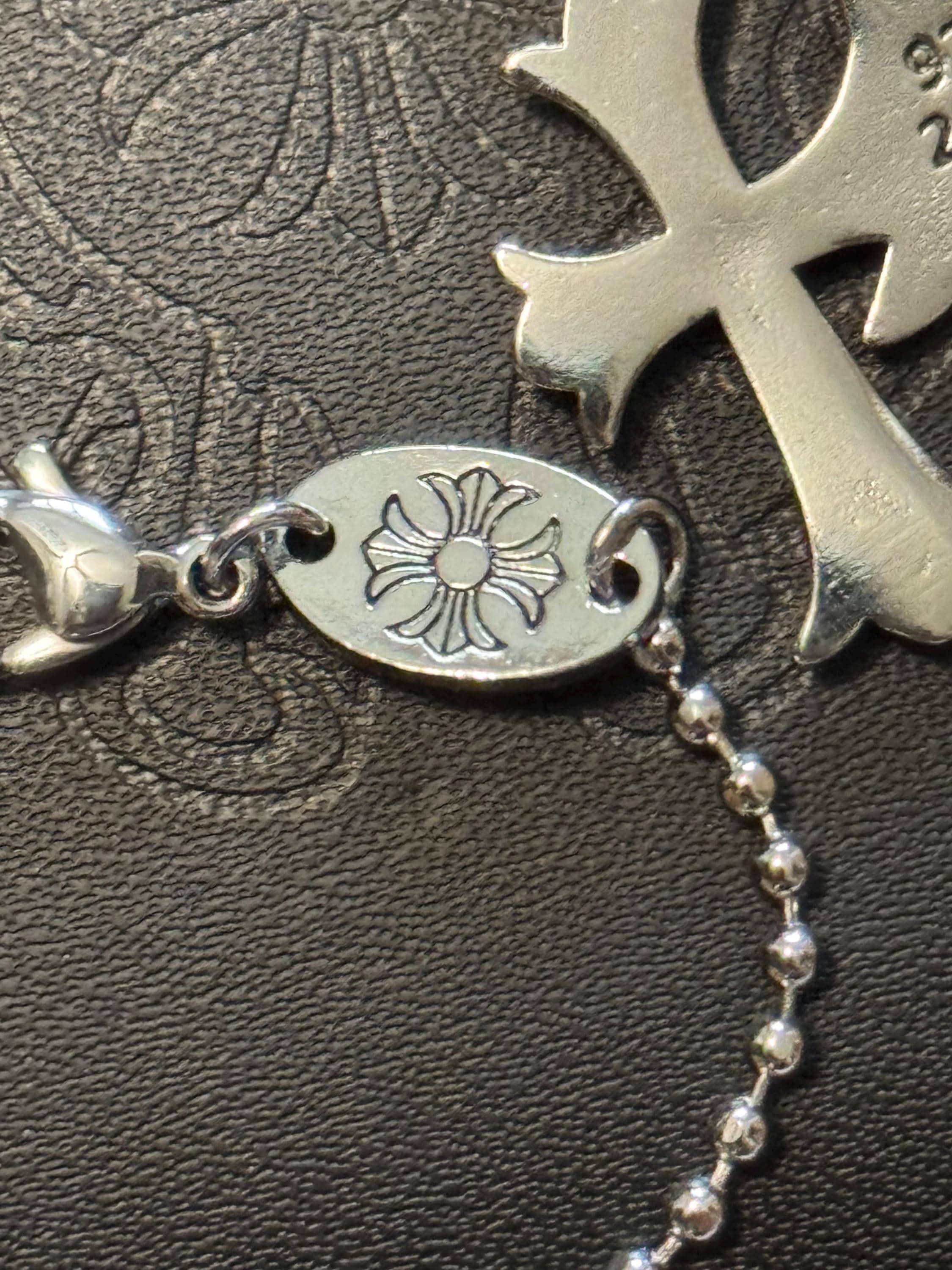 Ch gothic style y2k punk triple cross necklace chrome silver chain pendant 24in for men and women unisex a12