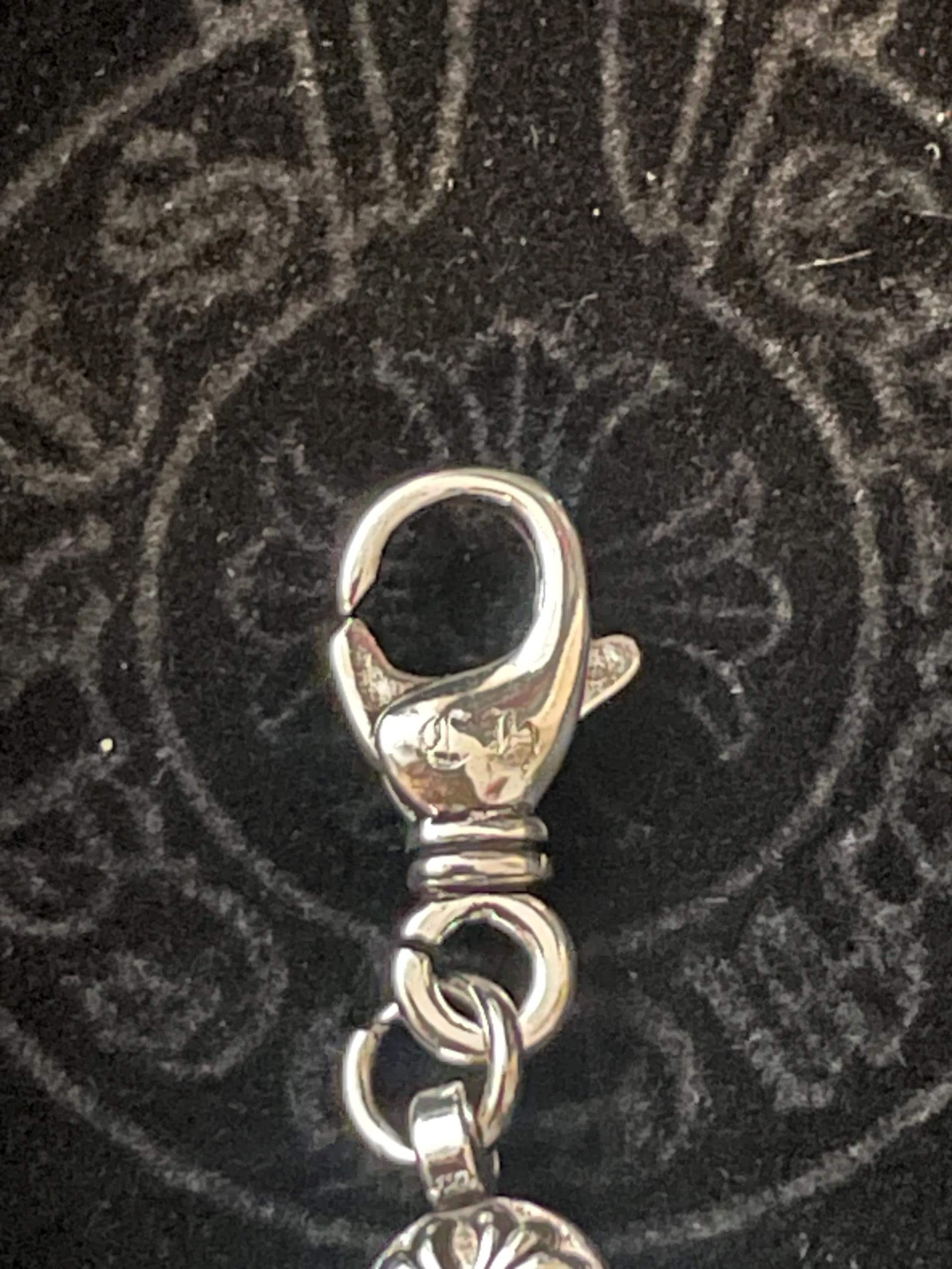 Ch gothic style y2k chrome silver punk crossball stud chrome bracelet grunge b4