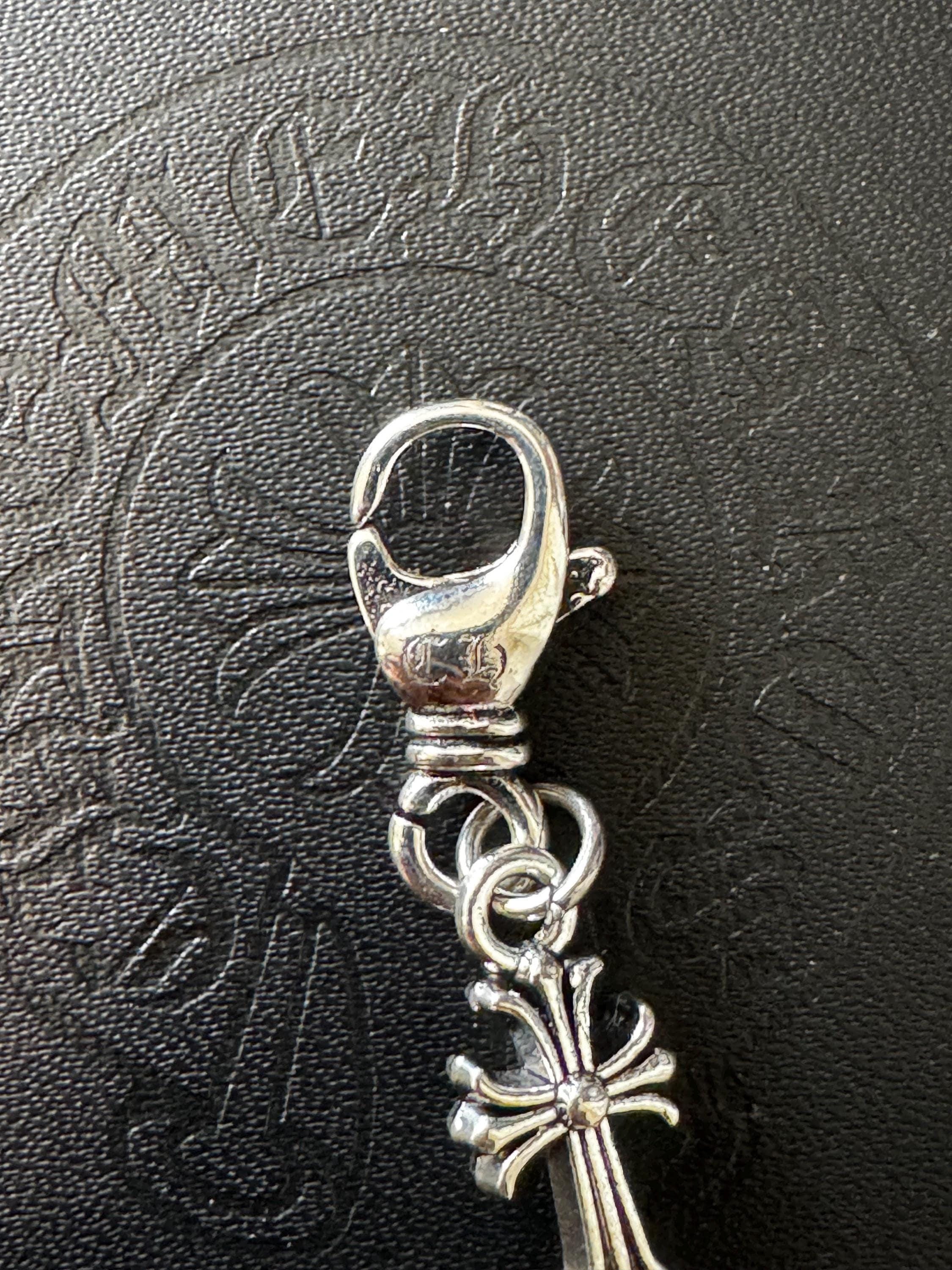 Ch gothic style chrome silver y2k punk bracelet grunge cross b8