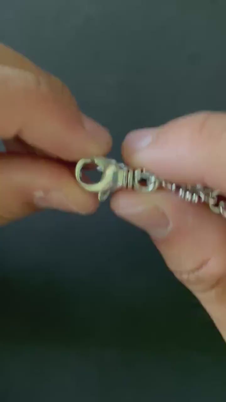 Ch gothic style y2k chrome silver punk cross charm chrome bracelet grunge b2