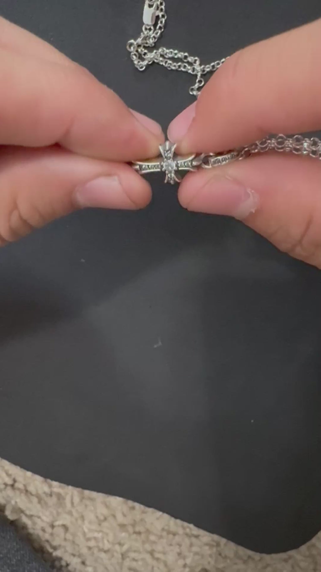 CH .925 Mini Diamond Cross Chain