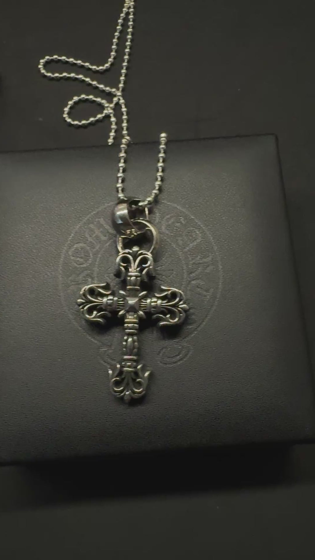 CH Ball Chain Gothic Cross Necklace