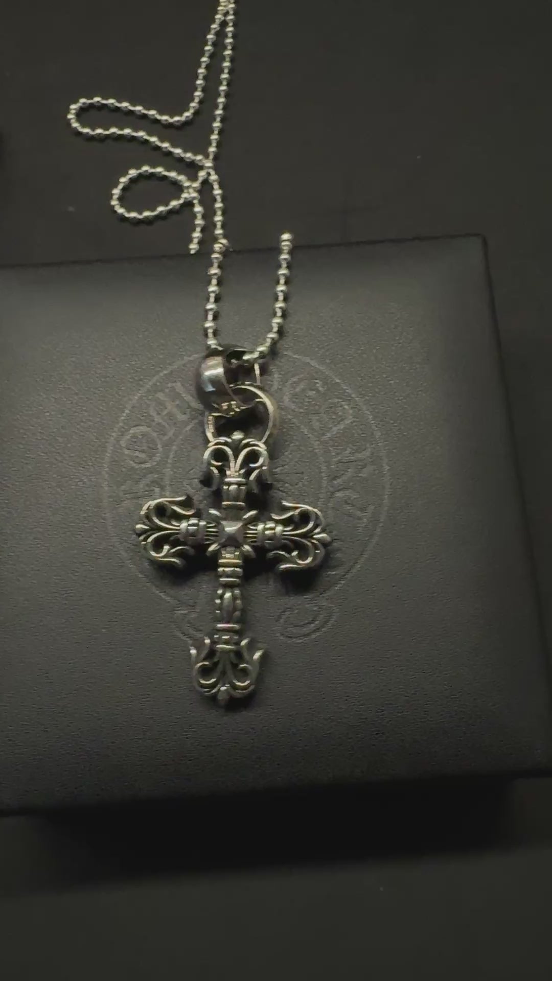 CH Ball Chain Gothic Cross Necklace