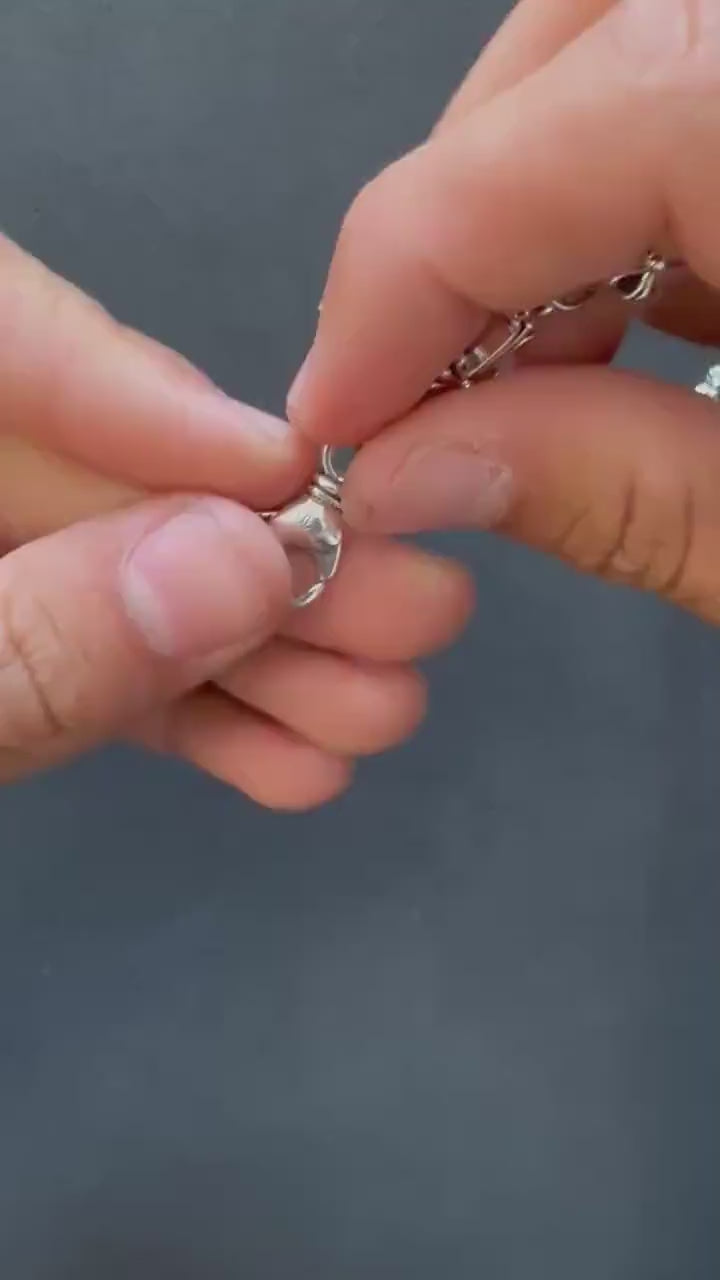 Ch gothic style chrome silver y2k punk bracelet grunge cross b8