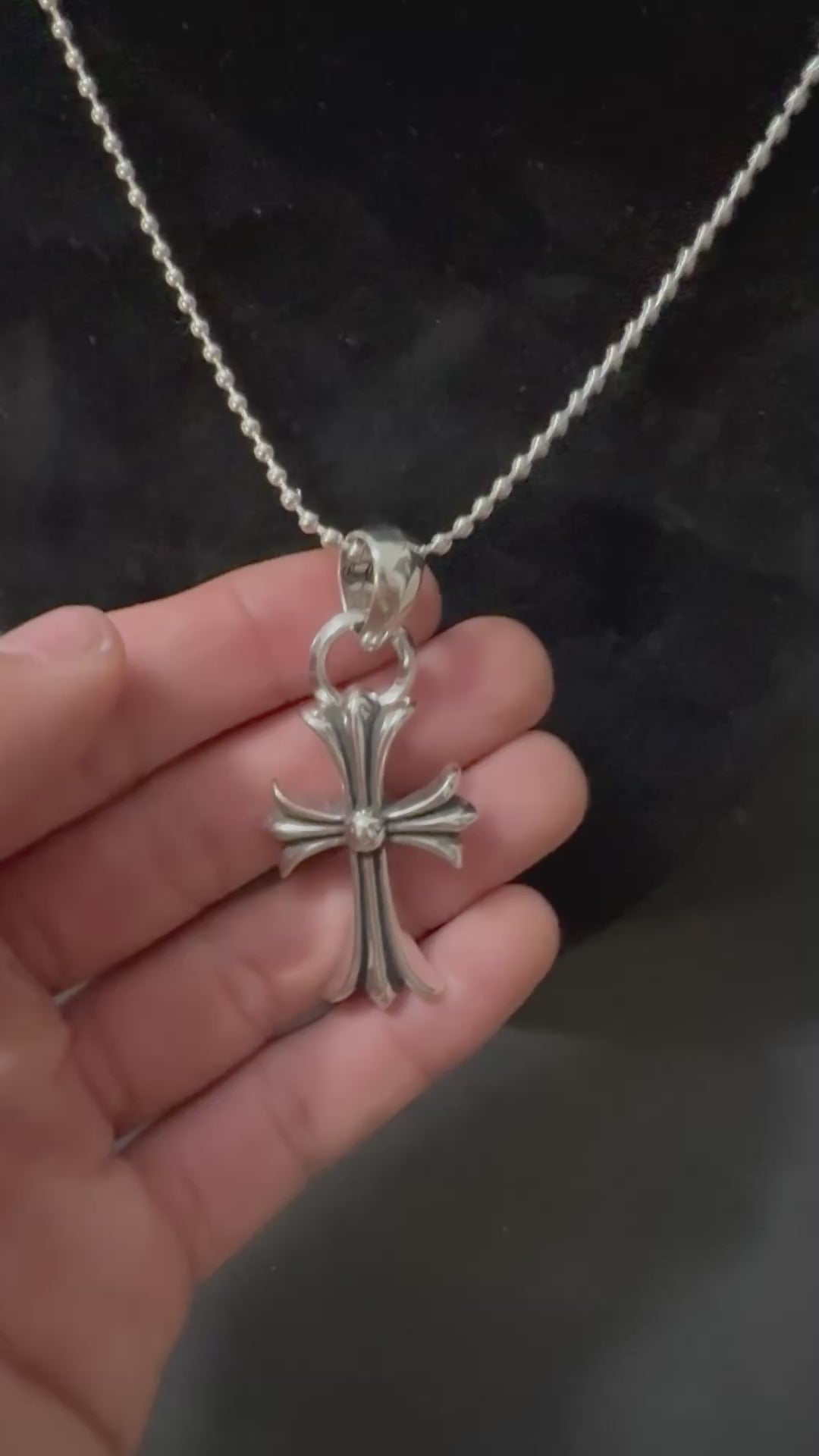 CH Ball Chain Cross Necklace